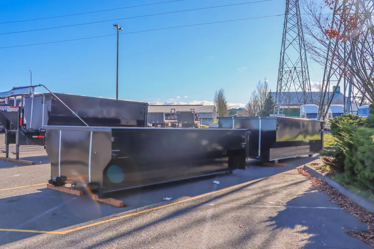 Roll-off dumpster ready for waste disposal at job site for Estate Cleanout Dumpster Rental in Windsor